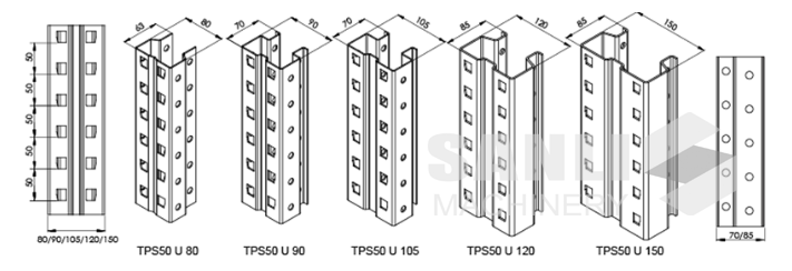 rack upright drawing 